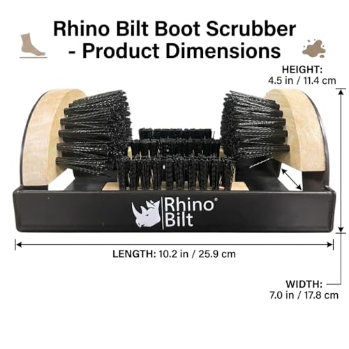 Deluxe Boot Scrubber, Outdoor Shoe Scraper Brush, Extra Wide | Steel Base & Weatherproof Wood, Heavy Duty Boot Cleaning Brush for Mud, Dirt & Snow, Ideal for Garden, Farm, Golf Course