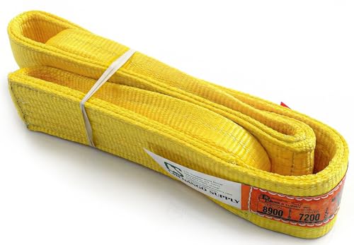 DD Sling (USA Made). 3" Widths by 6' to 20' Lengths in Listing, 2 Ply Twisted Eye, Nylon Lifting Slings, Eye & Eye, 8,900 lbs Vert, 7,200 lbs Choker, 17,800 lbs Basket Load Capacity (3" x 6') - size: 3 in x 6 ft