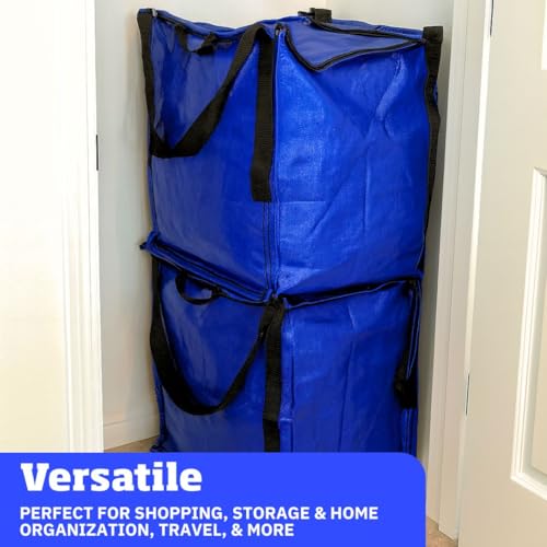 DURASACK 22-Gallon Zipper Top Heavy Duty Storage Tote Bags, Single, Blue | Rugged Woven Polypropylene Moving Bag, Reusable Self-Standing Design, Holds up to 500 Pounds - color: Blue, size: Medium