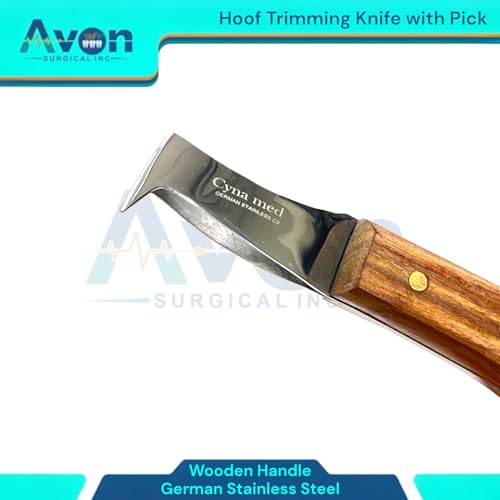 Double-Edged Hoof Trimming Loop Knife, Hoof Pick with Wooden Handle - Versatile Farrier Tool for Horse & Cow Hoof Care, Ideal for Farriers & Horse Owners