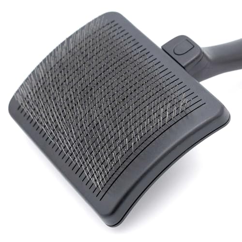 Jeffers Pet Self-Cleaning Slicker Brush for Dogs & Cats – Self Cleaning Button, Removes Tangles & Loose Hair, Non Slip Handle for Easy Grooming, Go To Gift for Pet Owners – Black, Red - Large - color: Self Cleaning Slicker, size: Large