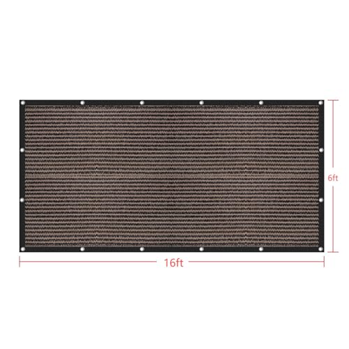 Shatex 90% Sun Shades for Patios 6X 16ft Shade Fabric Sun Shade Cloth Taped Edge with Grommets Sun-Block Mesh Shade for Pergola Cover Canopy Mocha, 12 Bungee Balls - color: Mocha, size: 6x16ft