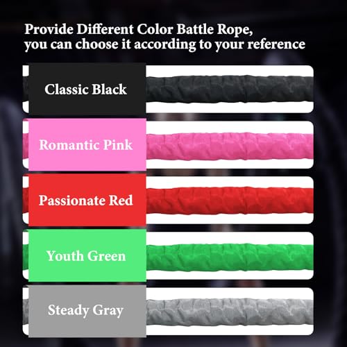Battle Ropes Black Workout Rope 1 inch Battle Ropes for Home Gym 30ft Exercise Ropes for Working Out Heavy Ropes for Exercise Training Weighted Rope Weighted Workout Rope Battle Rope - style: 1 inch black