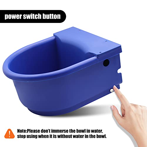 Automatic Heated Dog Waterer Bowl Feeder Constant Temperature Dispenser 3L Outdoor Thermal Bowl with Float Ball Valves for Pet Dog Horse Cattle Goat Sheep (Blue) - color: Blue