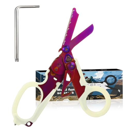 6-in-1 Heavy-Duty Emergency trauma shears (Purple) - color: Purple