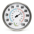 [QTengCX] 12 Inch Large Waterproof Outdoor Thermometer, Metal Wall Indoor Outdoor Analog Thermometer with Hygrometer Gauge for Patio, House, Garage, Garden - No Battery Needed