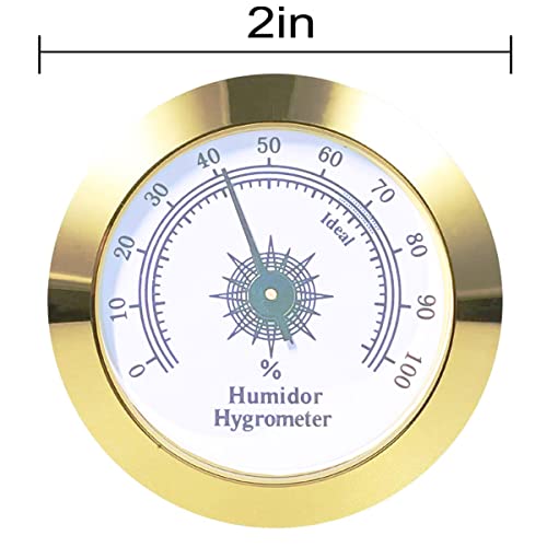 Round Cigar Hygrometer - Humidor & Cigar Box/Cabinet 2 in Gold