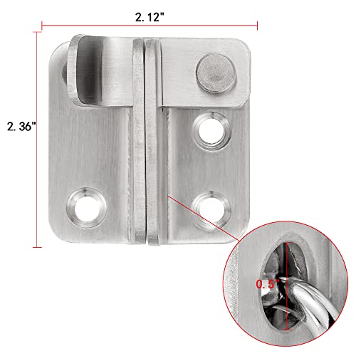 2 Set Brushed Nickel Flip Latches with Padlock Hole,2.36”x2.12”Gate Latch_R | Stainless Steel Sliding Barn Door Lock ,for bedroom,drawer,Wine Cabinet,cabinet,garage,window,pet enclosures - color: Brushed Nickel Right Open_2 Pack
