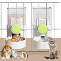 kathson Rabbit Feeder for Cage,Bunny Water Bottle,Pet Food Dispenser,Green | Gravity Automatic Guinea Pig Feeder Waterer Set,Hanging Small Pet Food Bowl Feeding Station for Ferret Chinchilla Cat Puppy - color: Green