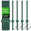 Fence Post 3 Feet / 36 Inch, Pack of 10, Heavy Duty Metal Fence Posts, No Dig U Post with U-Channel, Adjustable Tabs & Anchor Plate, Rust-Proof Steel Fence Stakes for Garden, Farm, Lawn, Poultry - size: 3 Feet