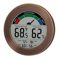 Digital Hygrometer Indoor Thermometer, Brushed Metal Frame, Bronze | Large round display, clear digits, accurate readings, comfort gauge, humidity meter, room temperature and humidity monitor - color: Bronze
