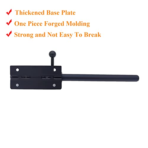 10in Slide Bolt Gate Latch 304 Stainless Steel Barrel Bolt Latch Heavy Duty Door Security Lock Thickened Door Latches Hardware with Mounting Screws for Barn Fence Shed Basement - color: 10in Black