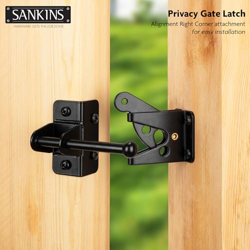 4" Self-Locking Gate Latch for Wooden Fence Gravity Latch, 1pcs | Automatic Heavy Duty Fence Latch, Privacy Door Latches for metal gates, Secure Pool Garden Shed, Black, Normal - size: Normal