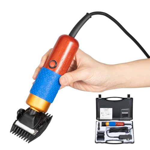 Electric Sheep Shears, Farm Livestock Grooming Clippers Kit, 2 Guide Combs and 4 Trimming Hair Sizes, Electric Sheep Clipper for Sheep Alpacas Goats Thick Coat Animals
