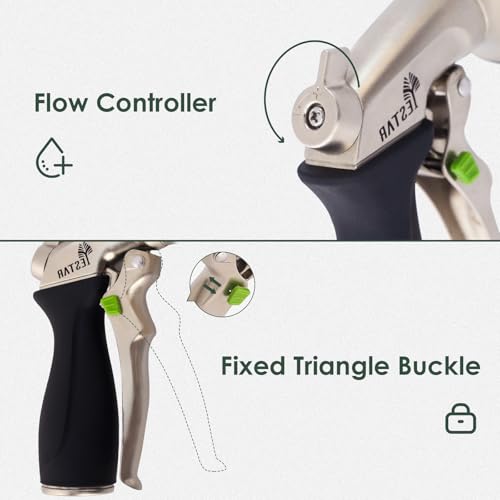 Garden Hose Nozzle, Metal Spray Nozzles for Garden | 8 Spray Patterns, Heavy Duty Labor-Saving Design, On/Off Valve for Easy Water Control, For Outdoors Lawn Watering Car Washing