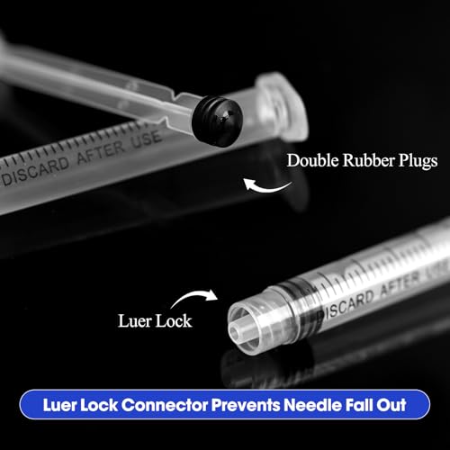100 Pack 3ml with 23 Ga 1 Inch Lab Luer Lock Syringe | Individually Wrapped - style: 3ML