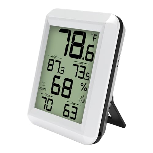 Urageuxy Indoor Hygrometer Thermometer, Digital Humidity Meter Temperature Gauge with Min/Max, ℉/℃ Switch for Home, Baby Room, Kitchen, Greenhouse