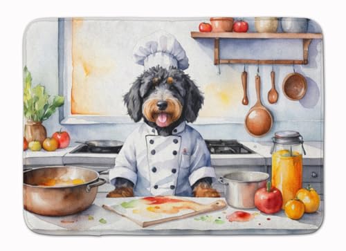 Caroline's Treasures Bernedoodle The Chef Memory Foam Kitchen Mat Machine Washable Anti-Fatigue Mat Cushion Comfort Bath Mat or Kitchen Rug - color: Bernedoodle 6205