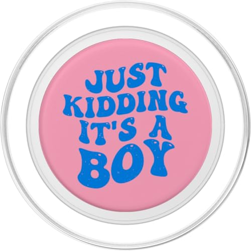 Just Kidding It's a Boy Pink Gender Reveal Party Supplies PopSockets PopGrip for MagSafe - style: Magnetic PopGrip