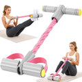 Pedal Resistance Band with Handle, 6-Tube Natural Rubber Exercise Bands | Upgraded Foot Pedal Resistance Bands for Working Out, Multifunction Tension Rope for Abdomen, Waist, Arm, Leg, Pilates - color: Gray & Pink