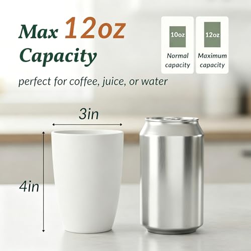 Homienly Wheat Straw Cups 12oz Unbreakable & Easy to Clean Cups Reusable Outdoor Drinking Cups for Travel,Camping,Picnic, Refrigerator and Dishwasher Safe Stackable Water Tumblers- White - color: MatteWhite, size: 12 Ounces