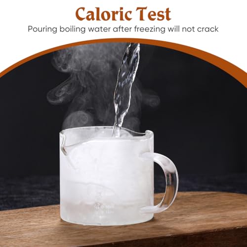 Yardwe Transparent Milk Pitcher 5 Oz Measuring Cup with Spout Household Creamer Pitcher for Coffee Milk Pudding and Ice 3.93 X 2.75 X 2.55 in