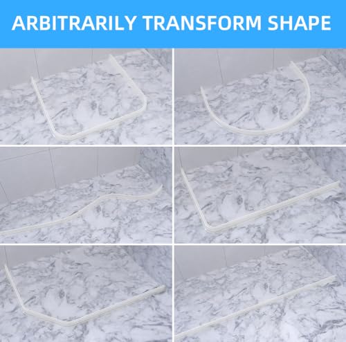 Duzzy 75 Inch Shower Threshold Water Dam, Shower Water Guard to Keep Water in Shower, Shower Water Stopper Dry and Wet Separation Suitable for Bathroom and Kitchen (Clear) - color: Clear, style: 75 Inch