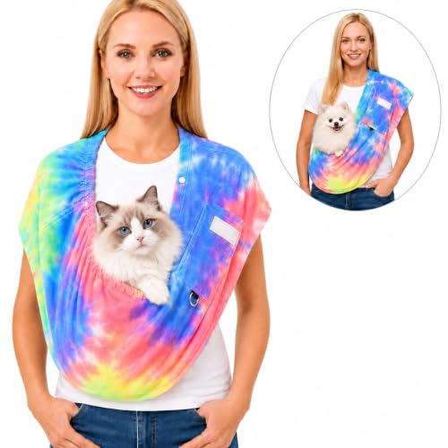 Cat Sling Carrier & Pet Sling for Small Dogs & Cats 3-14 lbs (Fruits) - color: Fruits