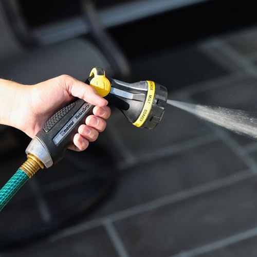 Melnor RelaxGrip Metal 8-Pattern Hose Nozzle: Thumb Operation | 65188AMZ | Comfortable Grip | Less Hand Strain | Lightweight Design | Durable Metal Threads | Trigger Lock - size: 8-Pattern, style: Thumb Control