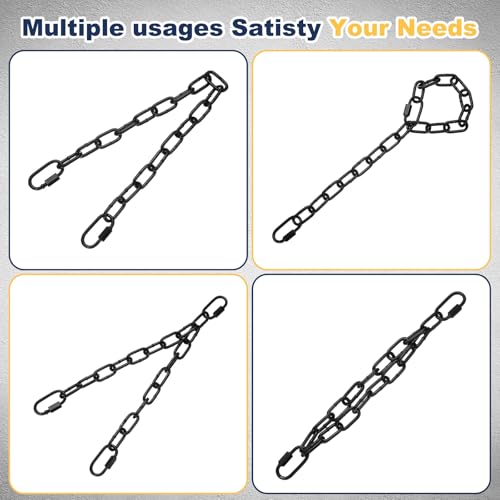 PATIKIL Gate Chain Lock, 34 in x 3mm Dia Alloy Steel Hanging Chain Lock with 2 Clasps for Stall Barn Fence Gate Hammock Swing Punching Sandbag Yoga Gym, Black