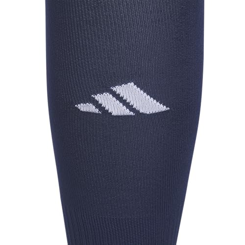 adidas Unisex Metro Soccer Socks or Calf Sleeves (1 Pair) Over-the-Calf | Unisex, 1-Pack, Cushioned Impact Zones, Moisture-Wicking, Calf Compression, Versatile Layering, Game & Practice Ready - color: Team Navy Blue/Calf Sleeve, size: Medium, style: Calf