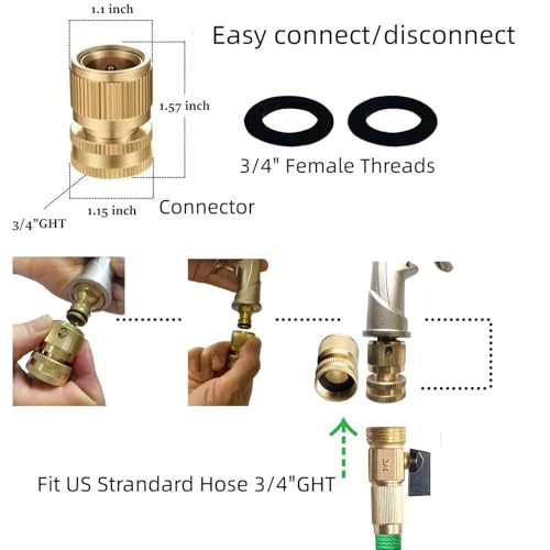 Hose Sprayer Nozzle Heavy Duty, High Pressure Hose Nozzle Water Adjustable Spray Gun Metal Brass Hose Attachment for Washing car, Cleaning, Watering Plants, lawn, Outdoor Gardening. - color: Silvery