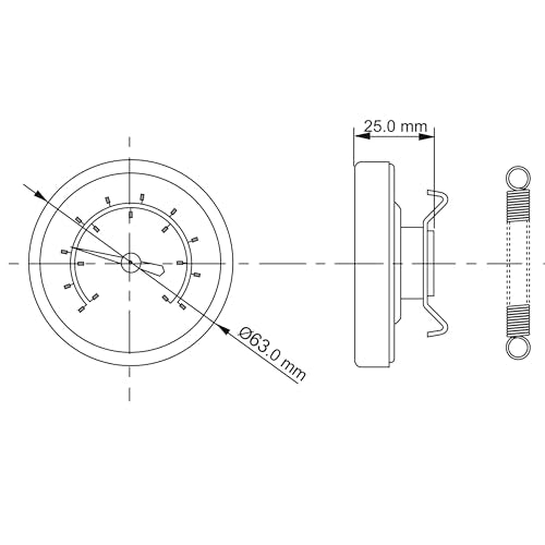 Brannan Clip on Pipe Clamp HVAC Thermometer - Clip on Thermometer Pipe Temperature Gauge for Measuring Temperatures of HVAC Hot Water Pipes and Radiators