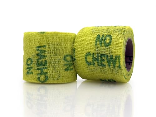 OVIK Health PetFlex No Chew – Flexible Self-Adhering Elastic Bandage for Wound Care – First Aid Wrap for Small Animals Like Dogs, Cats, and Other Pets - 2 inch, 2 Rolls - color: No Chew, size: 2 Count
