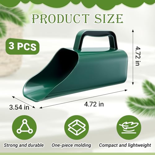 3 Pack Plastic Garden Scoop Soil Sifter Cultivation Potting Scoop Garden Tool Bucket Hand Shovel for Digging Up or Transporting Scoops of Soil for Flower, Vegetable, Plants Care
