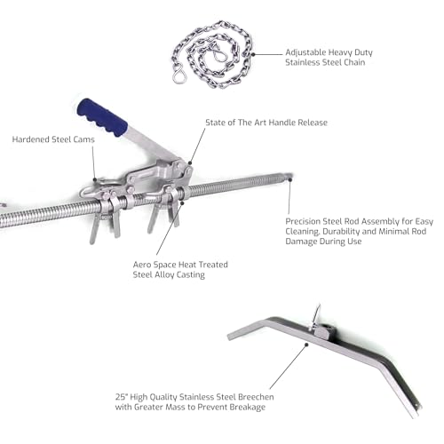SURGICAL ONLINE 65” Calf Puller - Enhanced Calving Efficiency, Ergonomic Design, Precision Ratchet, Multiple Hooks, Robust Stainless Steel - Ideal for Large Breed Cows