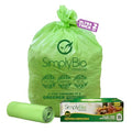 Simply Bio 60-65 Gallon Compostable Trash Bags Liners Flat-Top, Heavy Duty Extra Thick 2 Mil, 242.27 Liter, 12 Bags, Lawn, Yard, and Restaurant Use, ASTM D6400, US BPI, OK Compost Home Certified - size: 1 Count (Pack of 12), style: Flat-Top (64 Gal, 2 mil