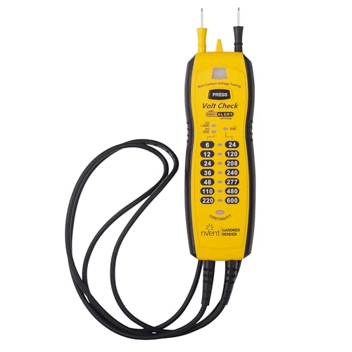 Sperry Instruments VC61000 Volt Check Voltage & Continuity Tester, Black & Yellow | Heavy-Duty Smart Meter with Circuit Alert Non-Contact Detection, Black & Yellow (Formerly: Sperry Instruments)