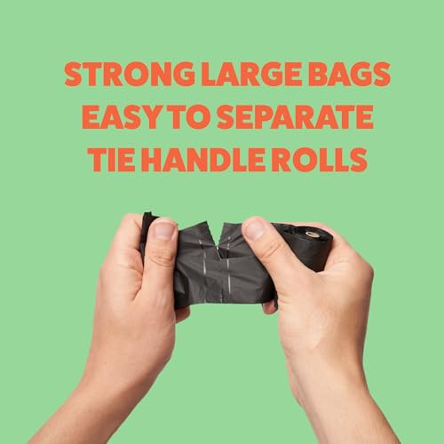 Tuff Pets Certified Compostable Dog Poop Bags with Handles, 12 Thick Rolls | Heavy Duty Poop Bags for Dogs, Leak Proof with Easy Tie Handles - style: Green - Certified Compostable