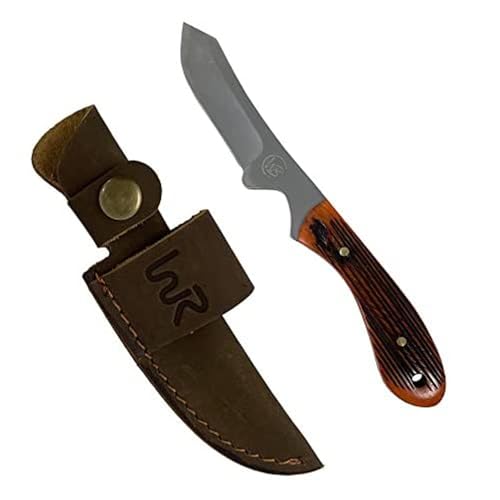 WHISKEY BENT HAT CO. Sendero Caper 440 Stainless Steel Fixed Blade Knife w/Leather Sheath (Sawmill) - color: Sawmill