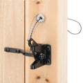 HILLMASTER Self Locking Gate Latch for Wooden Fence Heavy Duty,Gravity Lever Fence Door Latches with Steel Spring Cable Pull String Gate Hardware Gate Lock for Outdoor Secure Pool,Garden,Black Finish - size: 1 Pack