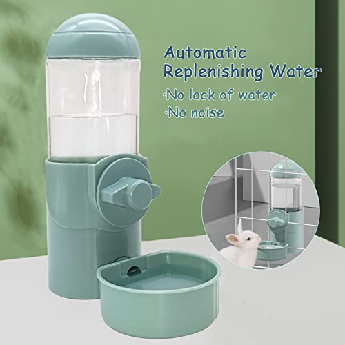 Tfwadmx Rabbit Watter Bottle 17oz Hanging Guinea Pig Automatic Water Dispenser No Drip Small Animal Cage Water Feeder Bowl for Bunny Chinchilla Hedgehog Ferret 2PCS (Blue) - color: Gray Watere 2pcs