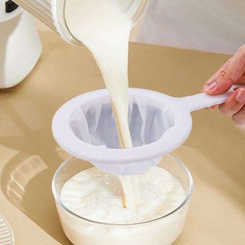 4 Pack Fine Mesh Strainer Set, 100/200/300/400 Ultra Fine Mesh Sieve Small Kitchen Filter Colander with Handle for Soy/Nut Milk, Juice, Yogurt, Coffee, Kefir, Liquids