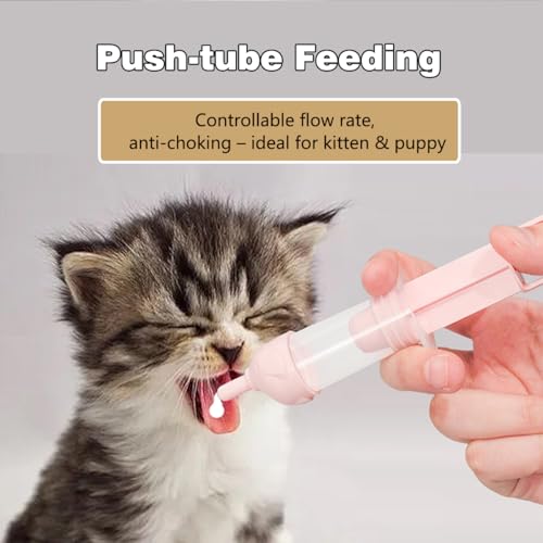 LogFaadCoi Kitten Bottle Feeding Kit for Nursing, Milk Bottles for Feeding Newborn Puppies,Anti-chocking Design,with 2 Syringes and 10pcs Replaceable Nipples (Blue) - color: Blue