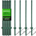 Fence Post 5 Feet / 60 Inch, Pack of 10, Heavy Duty Metal Fence Posts, No Dig U Post with U-Channel, Adjustable Tabs & Anchor Plate, Rust-Proof Steel Fence Stakes for Garden, Farm, Lawn, Poultry - size: 5 Feet