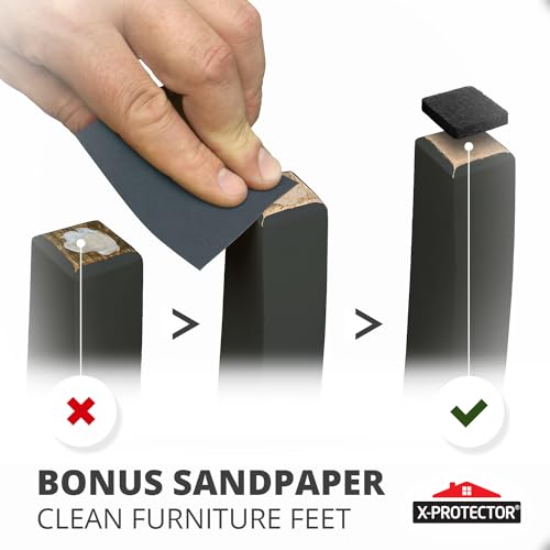 Felt Furniture Pads 235 PCS X-Protector! Huge Quantity of Furniture Pads | Black Furniture Pads of Hardwood Floors with Many Big Sizes – Your Ideal Wood Floor Protectors for Furniture. - size: 235 PCS Black, Round & Square