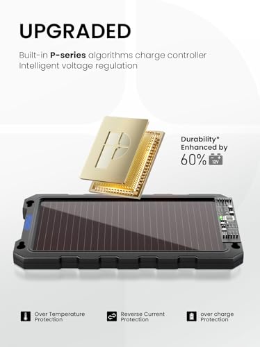 POWOXI 3.3W 12V Solar Battery Charger Trickle Maintainer Kit for Car | Smart Charge Controller | Waterproof | Intelligent Safety Protections | for Boat, Marine, RV, Automotive, Motorcycle, Trailer - color: Solar Powered Battery Chargers 3.3w