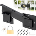 9-Inch Heavy Duty Flip Gate Latch with 4 Padlock Holes 4mm Thick Carbon Steel Adjustable Door Latch for Sliding/Swing Gates, Barn, Shed, Garage, Yard, Fence (9 inch (Included Lock)) - size: 9 inch(Included Lock)