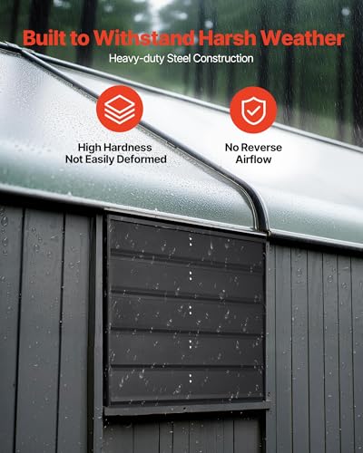 VEVOR 24 inch Exhaust Fan, Wall Mounted Attic Fan with Variable Speed, Temperature & Humidity Controller, 4800 CFM, Automatic Shutter - size: 24 Inch