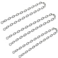 3 Pack 304 Stainless Steel Chains with 6 M4 Carabiners, 2mm x 3m (9.84ft) | Metal Chain Link Set, Small Chain for Hanging Bird Feeders, Planters, Camping, DIY, Anchor Chain, Silver - size: 3m-3pcs-2mm